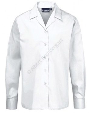 White Open Neck Blouse - Long & Short Sleeve