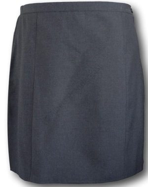 Grey Straight School Skirt