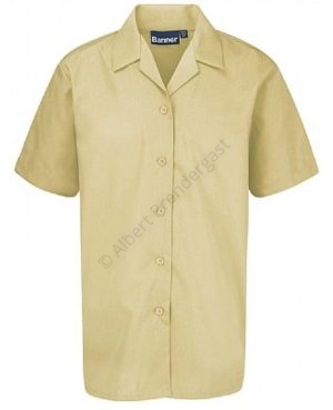 Tussore Open Neck Blouse - Short Sleeve