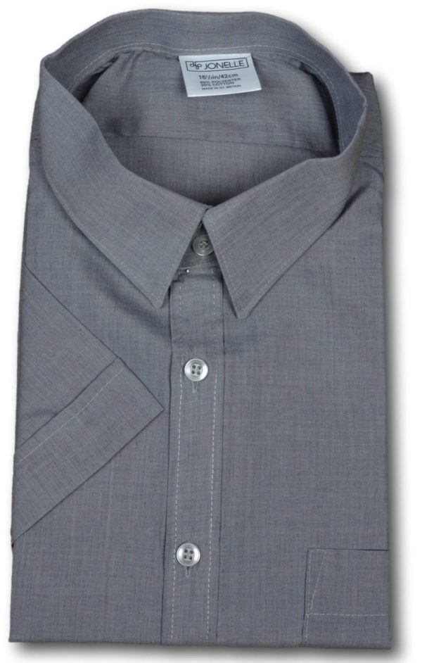 Grey Polyester Cotton Vintage Shirt From The UK 16.5" Collar. 'Jonelle' Brand