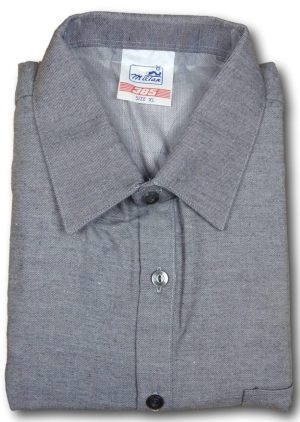Grey Brushed Cotton Vintage Shirt From New Zealand 16.5" Collar. 'Miltan' Brand