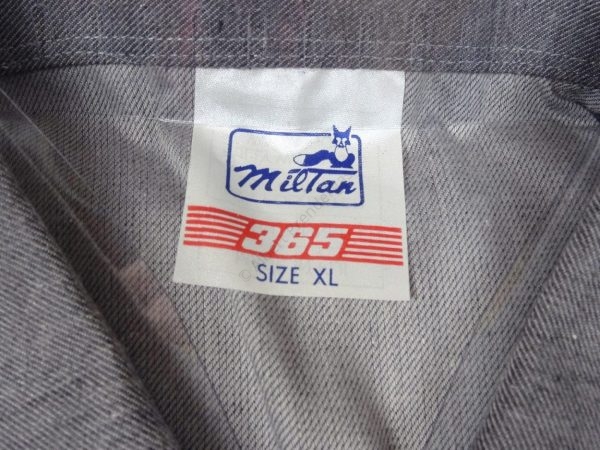 Grey Brushed Cotton Vintage Shirt From New Zealand 16.5" Collar. 'Miltan' Brand - Image 3