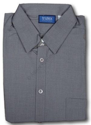 Grey Polyester Cotton Vintage Shirt From The UK 16.5" Collar. 'Trutex' Brand