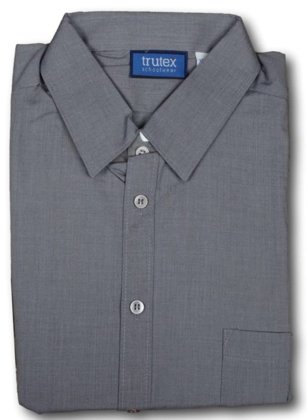 Grey Polyester Cotton Vintage Shirt From The UK 16.5" Collar. 'Trutex' Brand