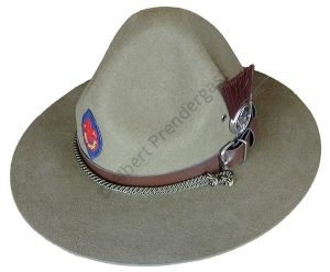 Traditional Boy Scout Campaign 'Lemon Squeezer' Hat (58cms) With Badge & Plume