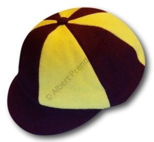 Brown & Yellow Wool Flannel School Cap