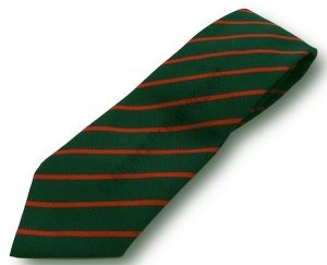 Green & Red Narrow Stripe School Tie