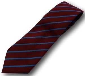 Maroon & Sky Blue Narrow Stripe School Tie