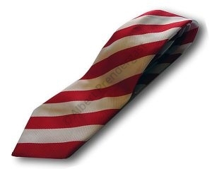 Red & Silver Broad Stripe School Tie