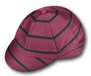 Maroon & Navy Wool Worsted Venetian Stripe Cap