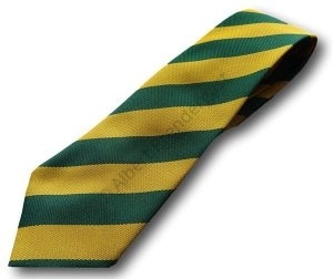 Green & Gold Broad Stripe School Tie