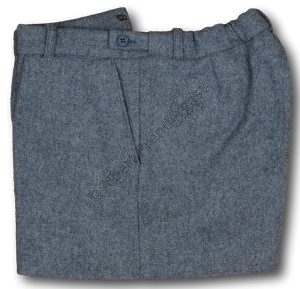 Grey Wool Flannel Short Trousers With A Button Fly 36"