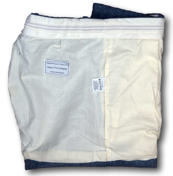 Grey Wool Flannel Short Trousers With A Button Fly 36" (Small Hole) - Image 5