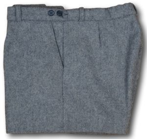 Grey Wool Flannel Short Trousers With A Button Fly 36" (Small Hole)