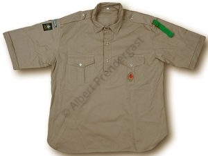Boy Scout Shirt With Badges & Shoulder Knot 17" Collar