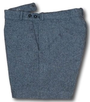 Grey Wool Flannel Short Trousers With A Button Fly 34"