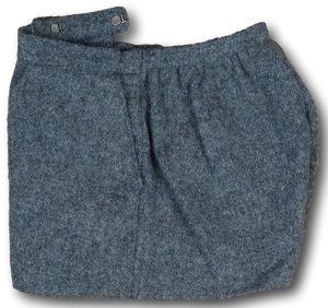 Grey Wool Flannel Short Trousers With An Elastic Back & Zip Fly 32"