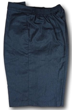 Grey Polyester Elastic Back Short Trousers - 36" - 'Inovations' Brand