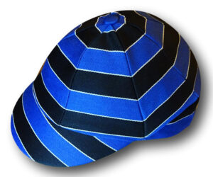 Black, Royal & White Wool Worsted Venetian Stripe Cap