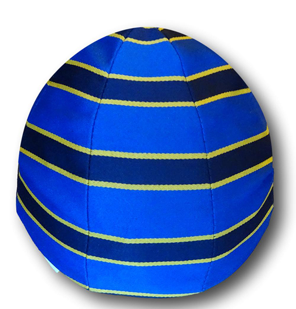 Royal, Navy & Yellow Wool Worsted Venetian Stripe Cap - Image 3