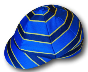Royal, Navy & Yellow Wool Worsted Venetian Stripe Cap