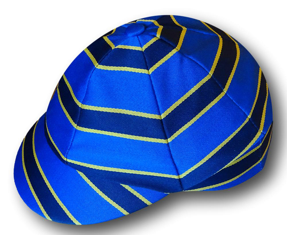 Royal, Navy & Yellow Wool Worsted Venetian Stripe Cap